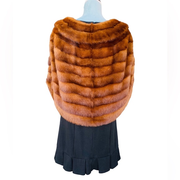 Vintage 1950s Brown Mink Fur Stole Wrap Capelet Rockabilly Fancy Dress - Picture 4 of 9